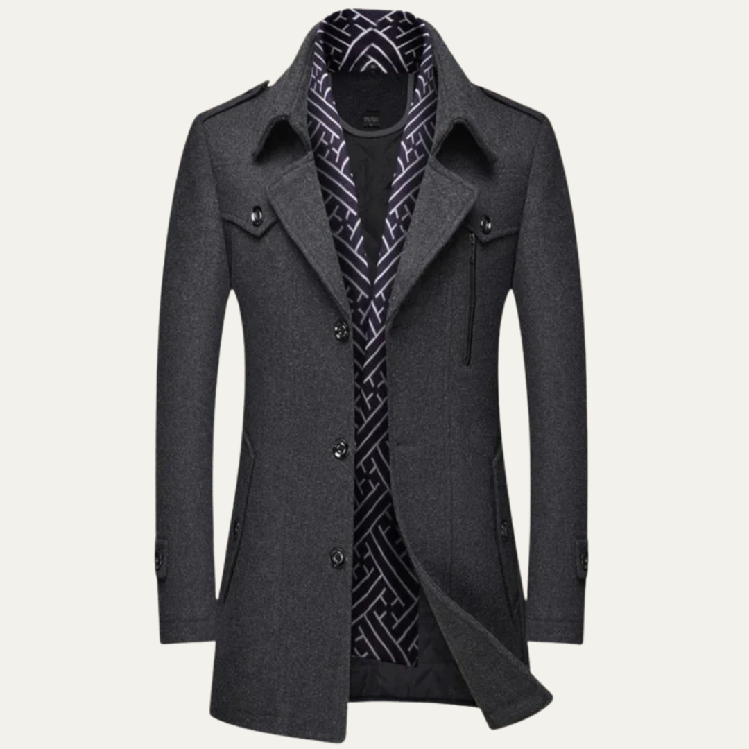 Veste caban à col superposé pour homme