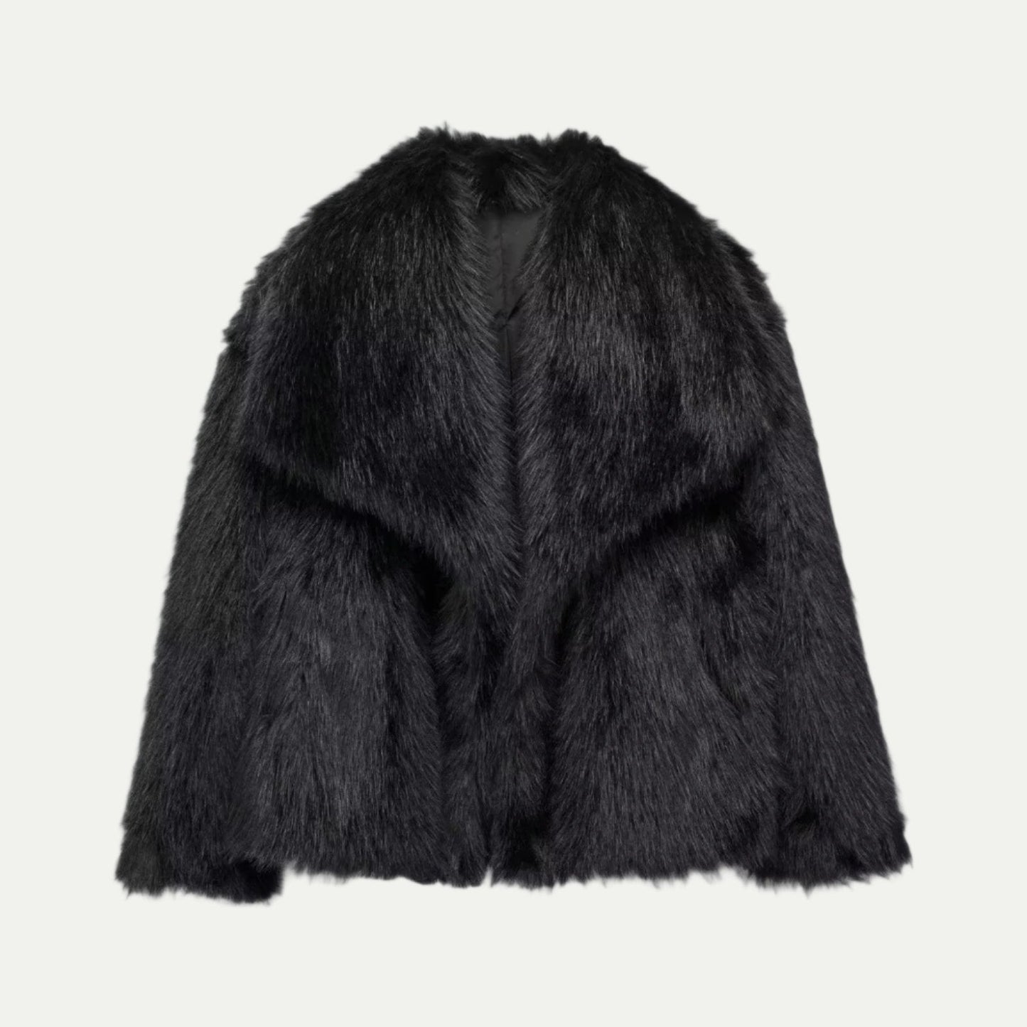 Veste courte en fausse fourrure peluche pour femme