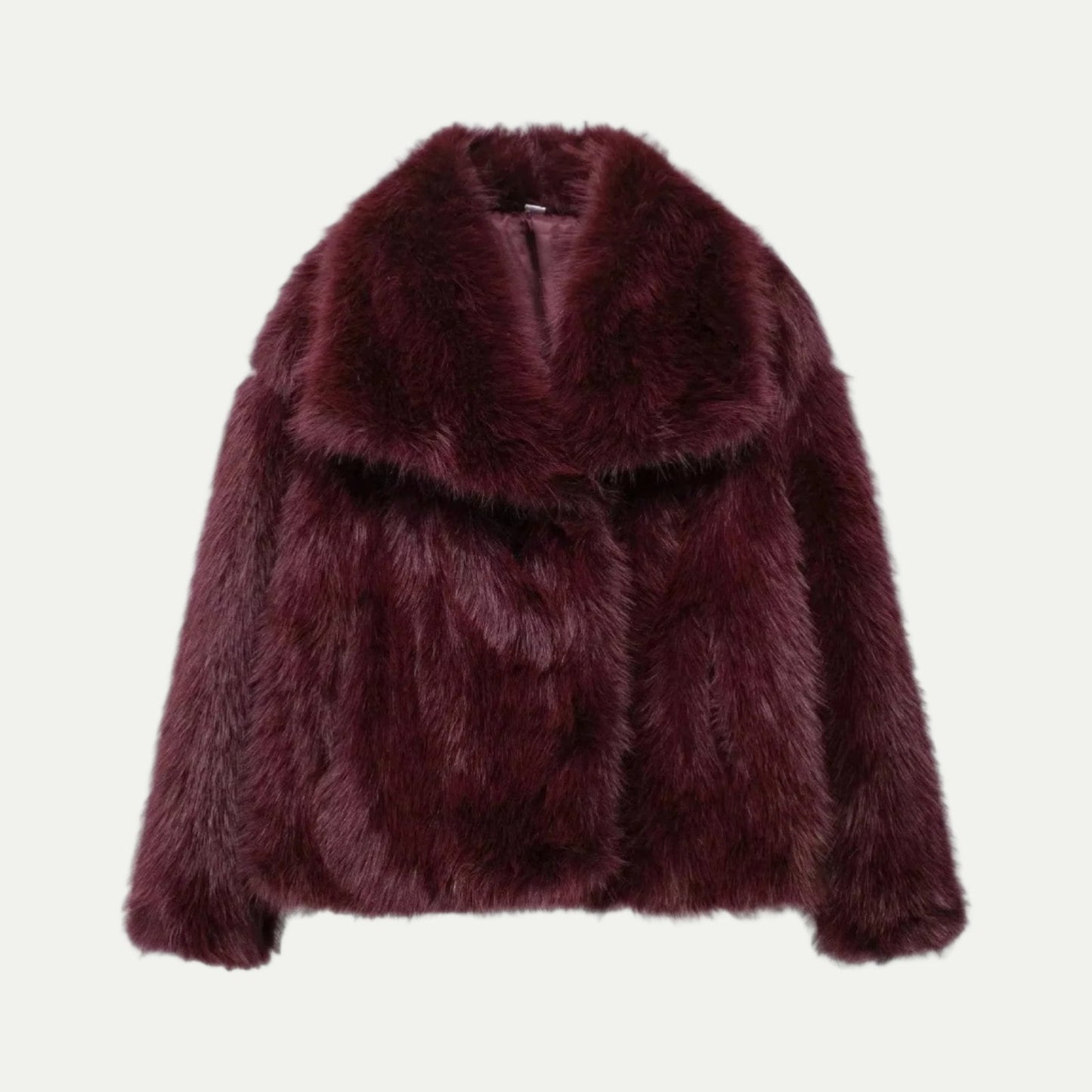 Veste courte en fausse fourrure peluche pour femme