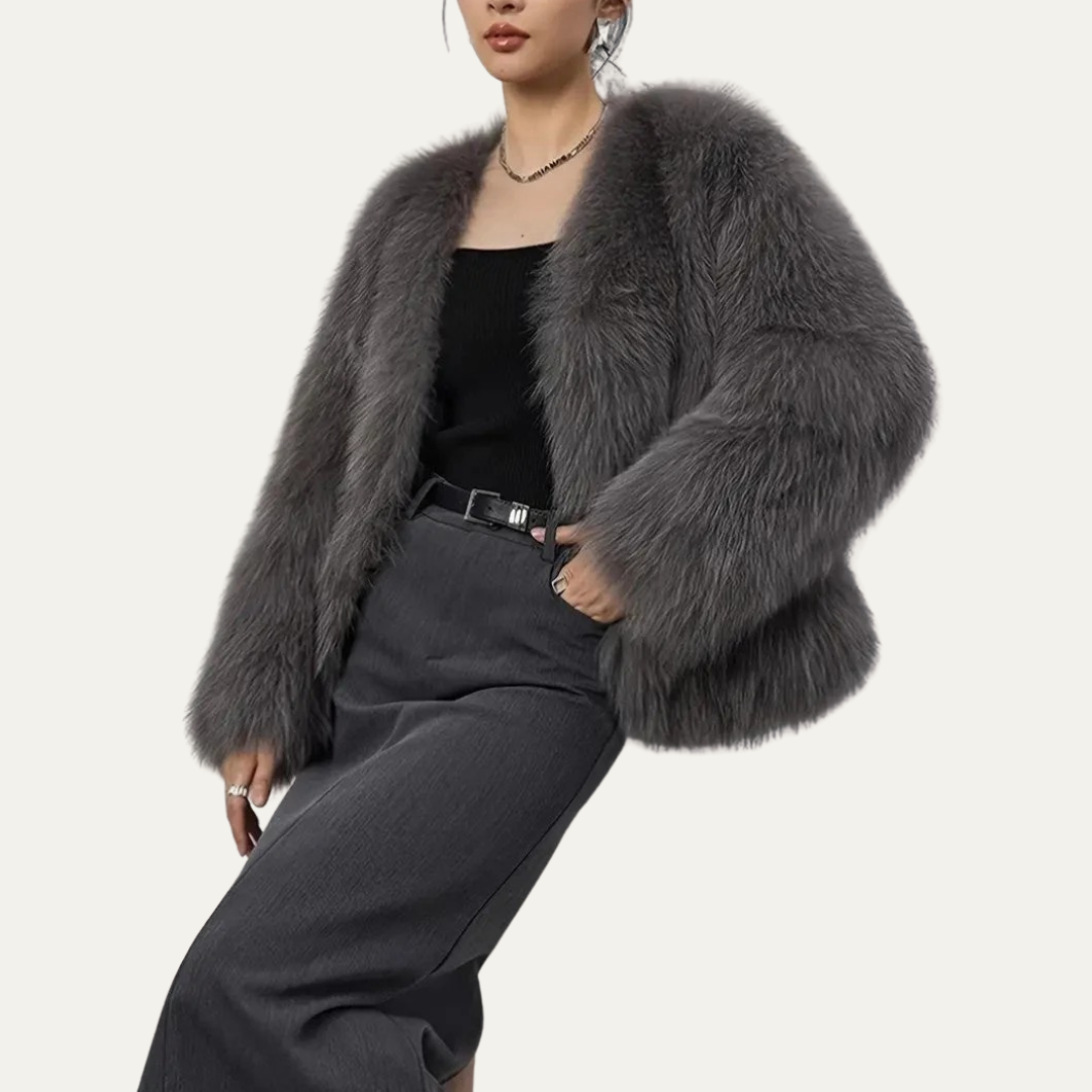 Veste courte en fourrure pour femme