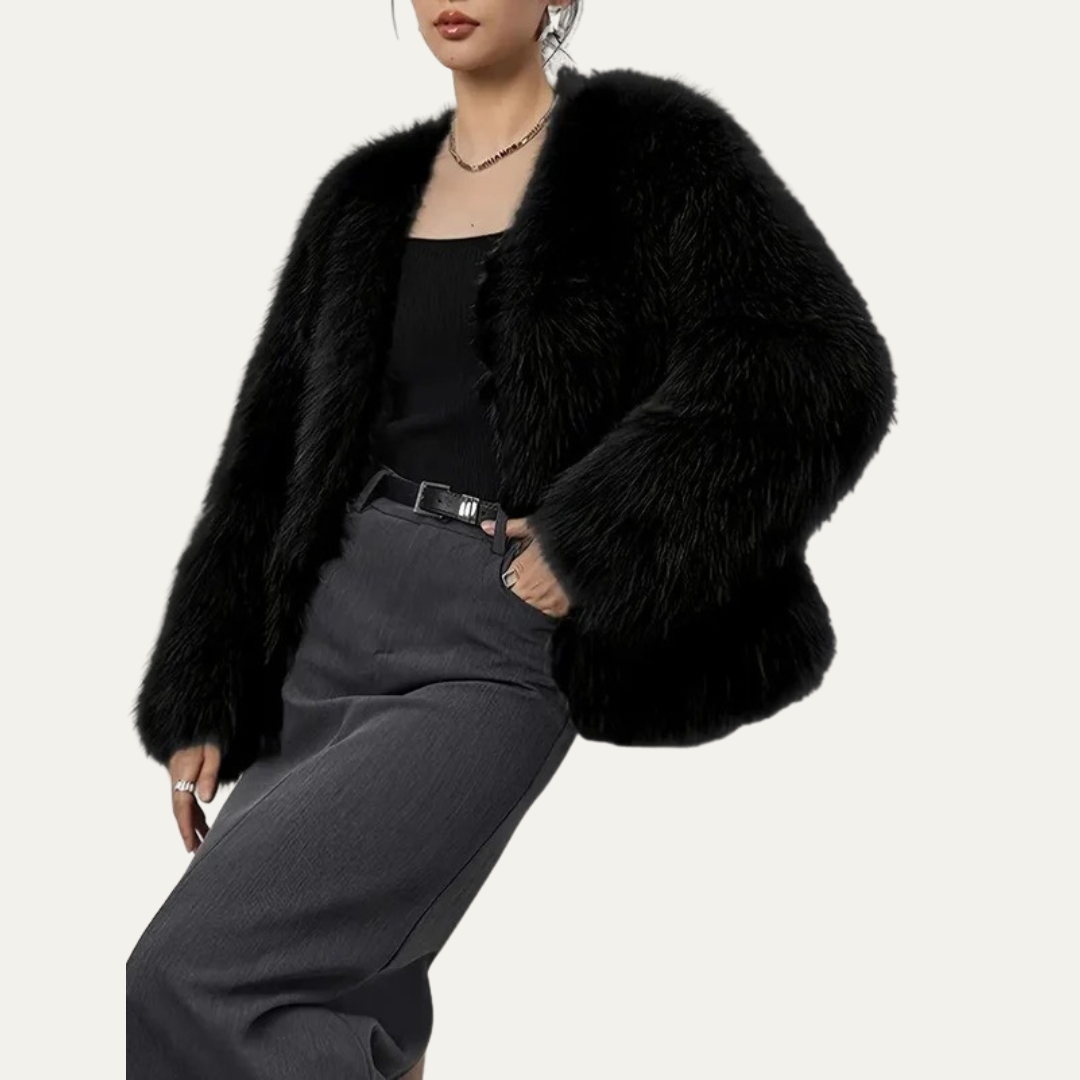 Veste courte en fourrure pour femme