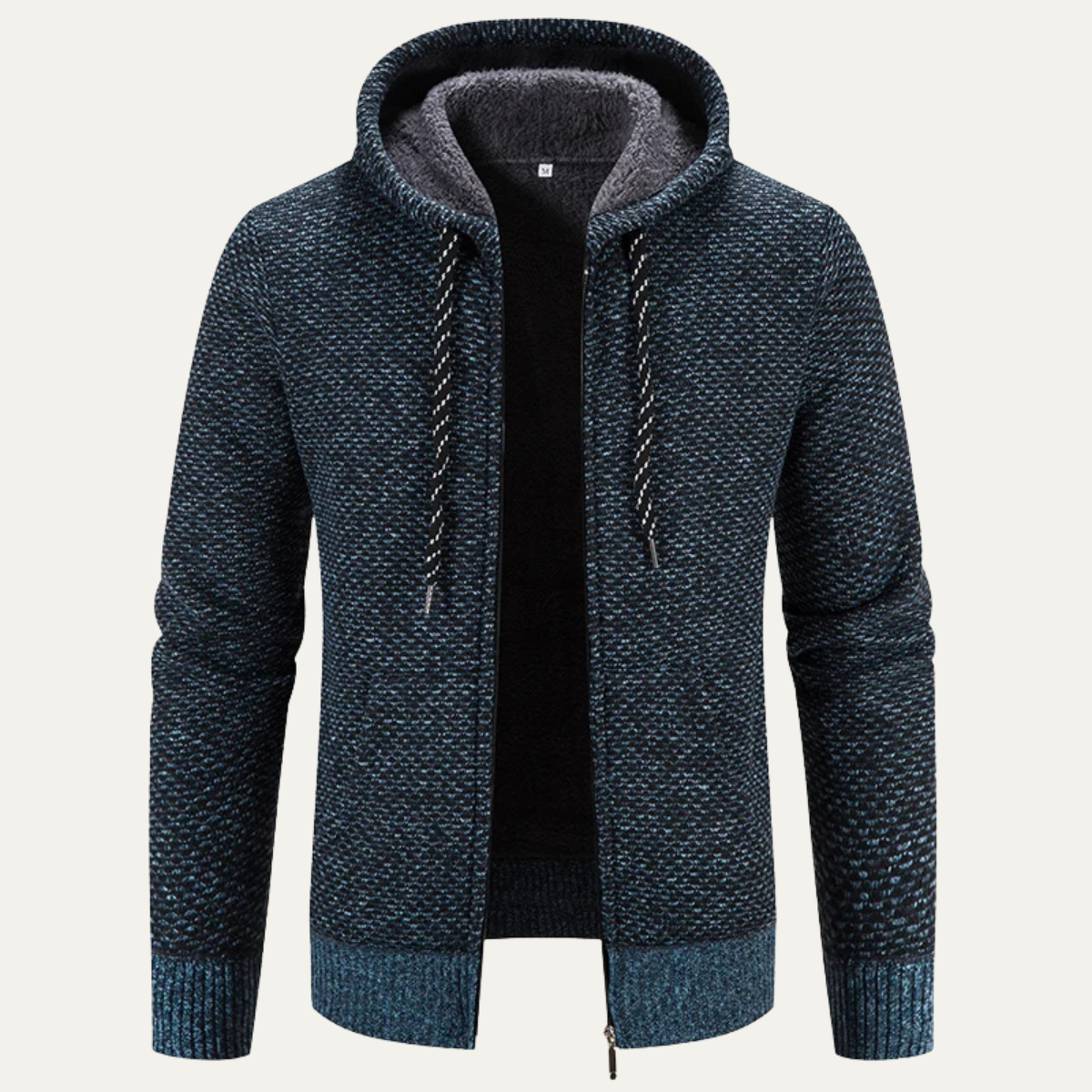 Veste d'hiver à capuche zippée en sherpa pour homme