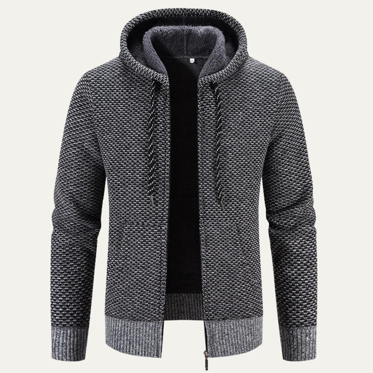 Veste d'hiver à capuche zippée en sherpa pour homme
