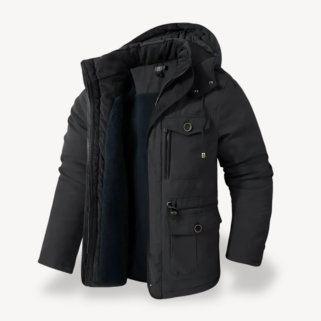 Veste d'hiver utilitaire à capuche pour homme