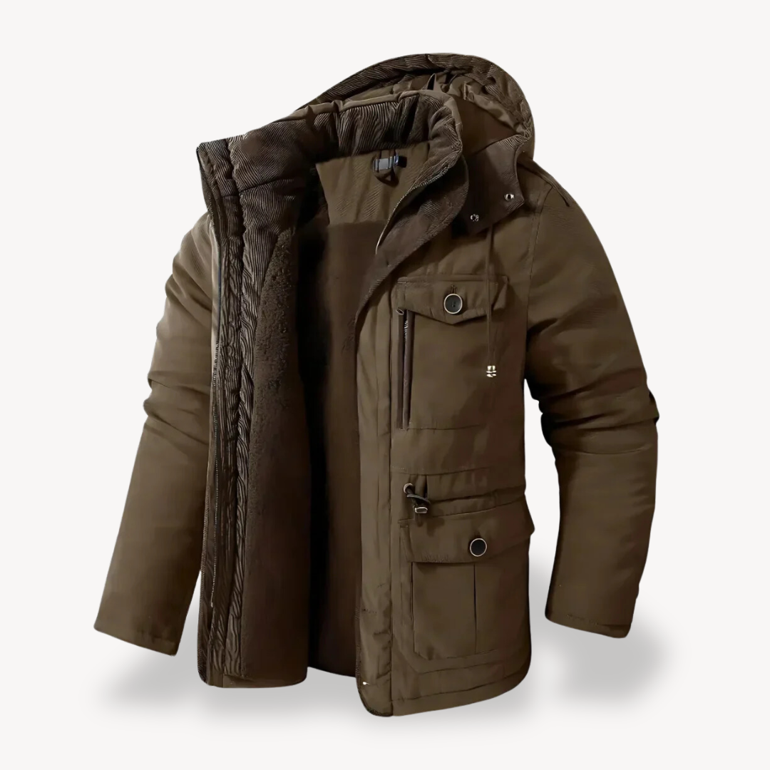 Veste d'hiver utilitaire à capuche pour homme