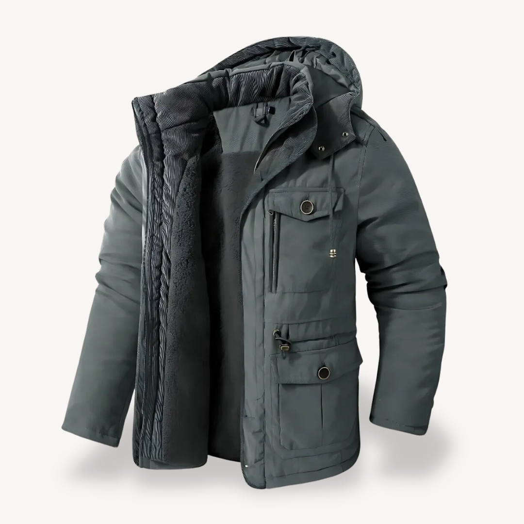 Veste d'hiver utilitaire à capuche pour homme