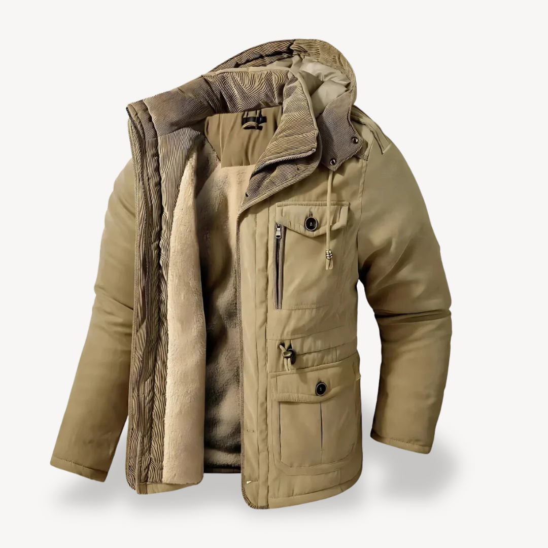 Veste d'hiver utilitaire à capuche pour homme