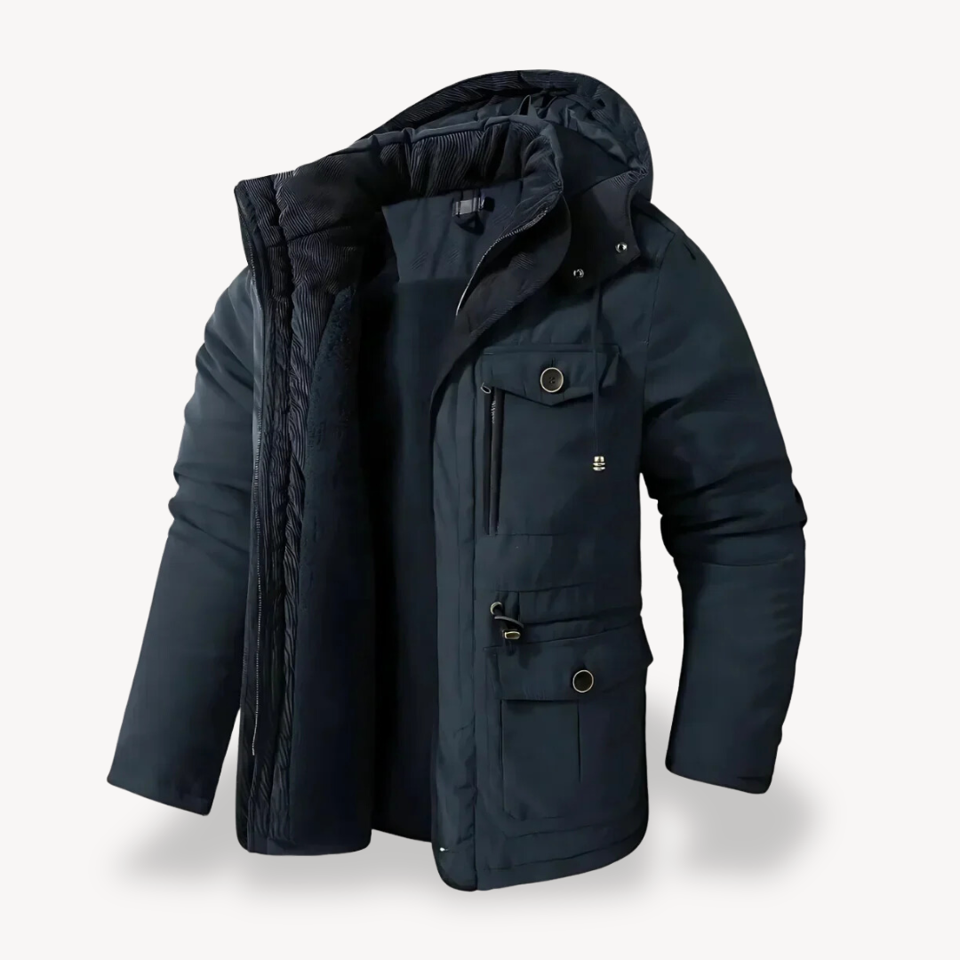 Veste d'hiver utilitaire à capuche pour homme