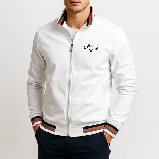Veste de golf homme à bordures côtelées