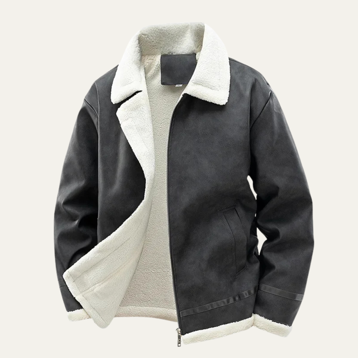 Veste de vol pour homme doublée en peau de mouton retournée