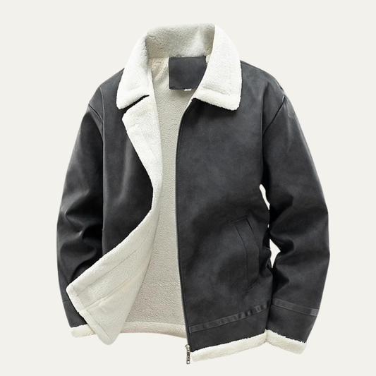 Veste de vol pour homme doublée en peau de mouton retournée
