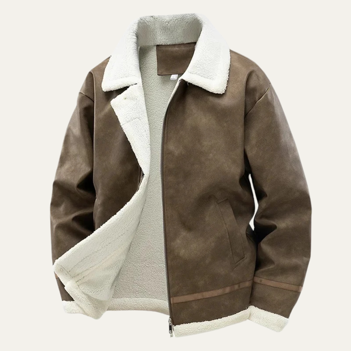 Veste de vol pour homme doublée en peau de mouton retournée
