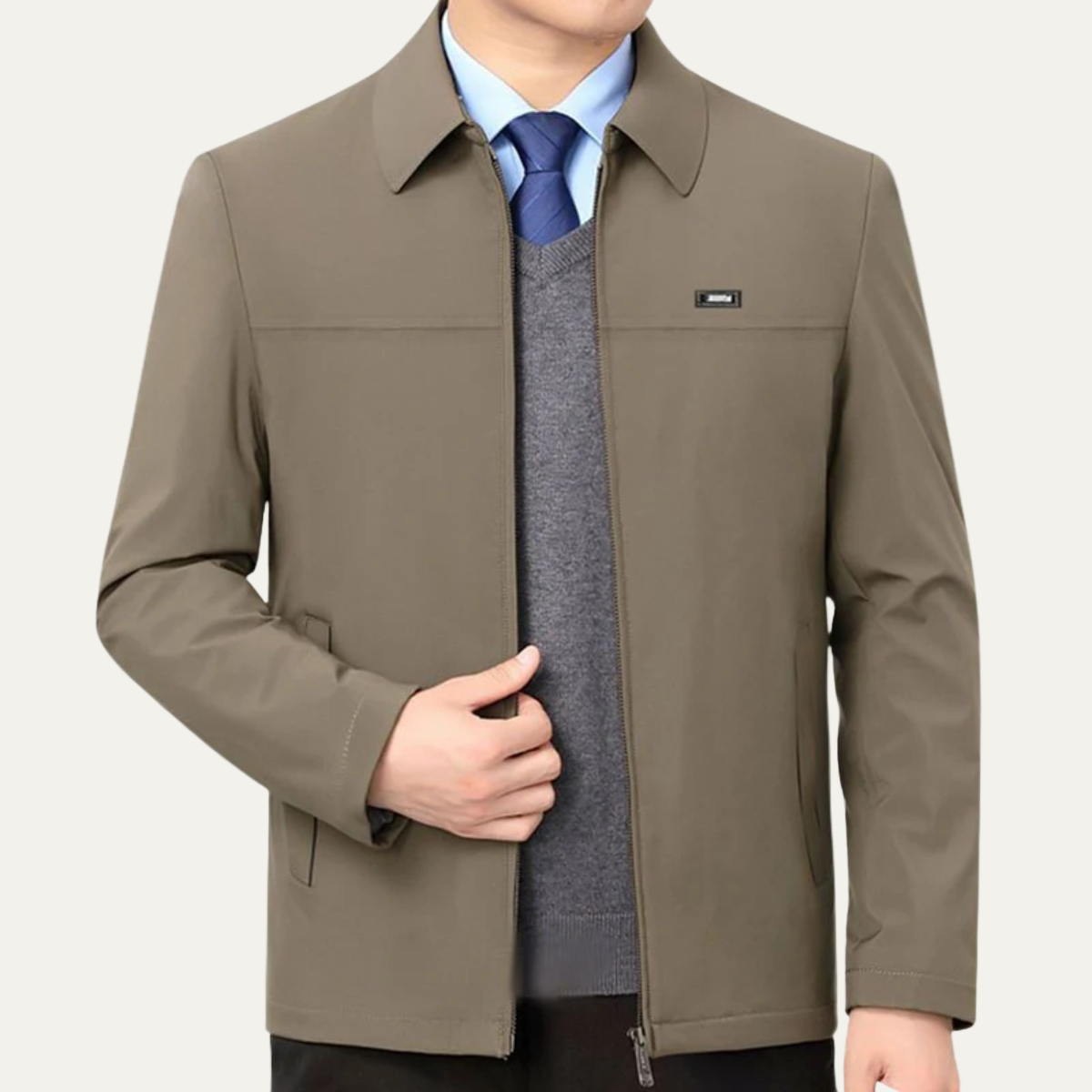 Veste décontractée à col mandarin pour homme