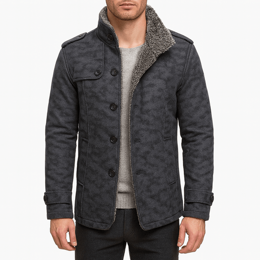 Veste en cuir polaire coupe slim pour homme
