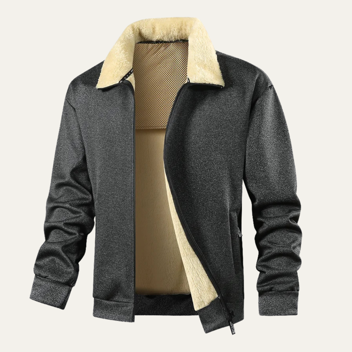 Veste homme en sherpa doublée lisse