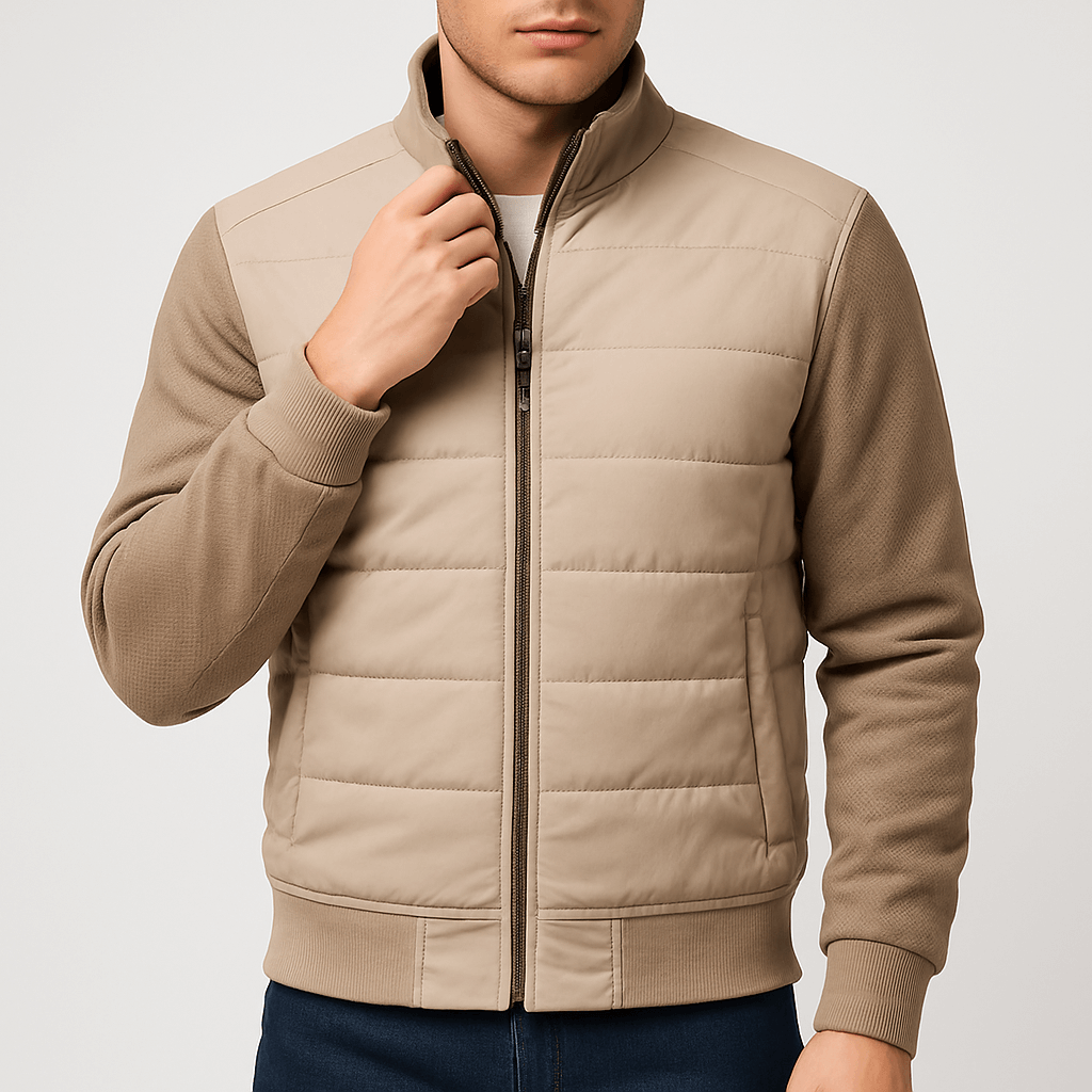 Veste hybride matelassée en maille pour homme