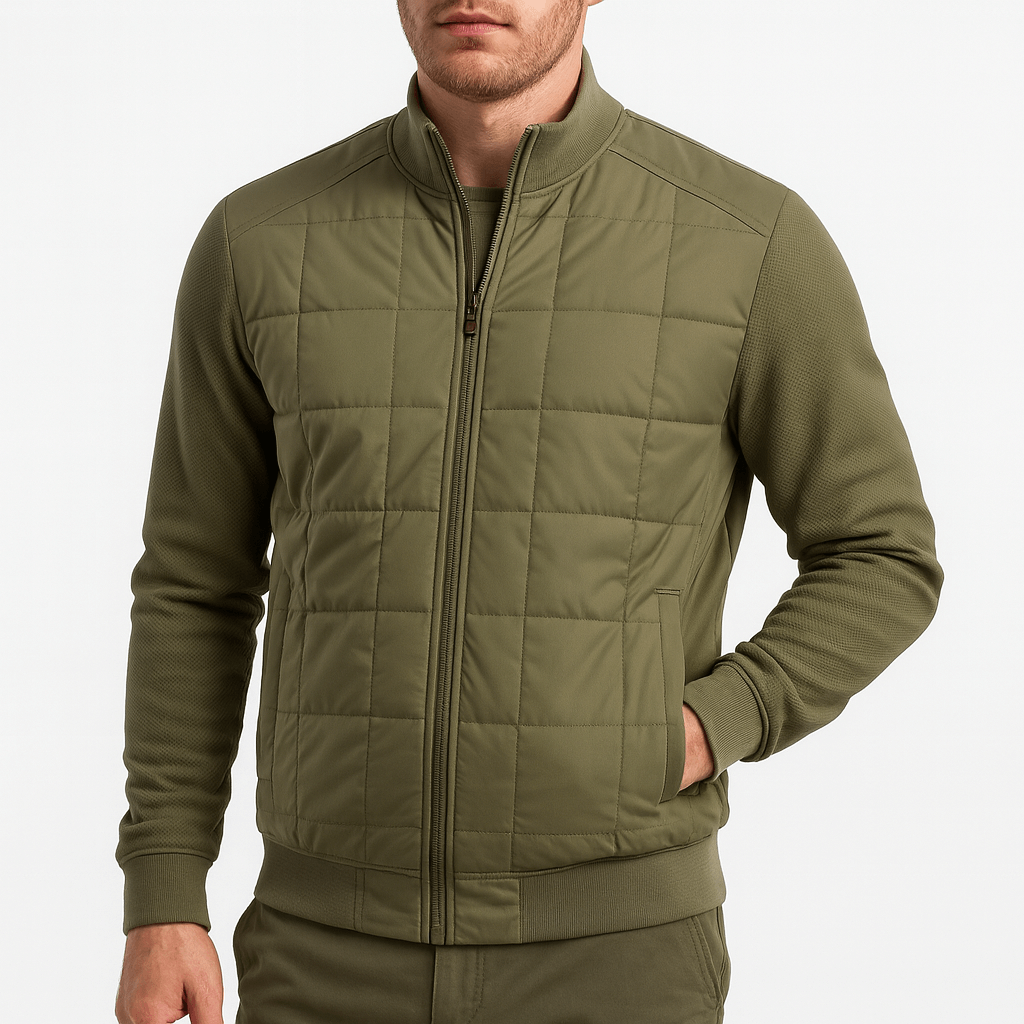 Veste hybride matelassée en maille pour homme