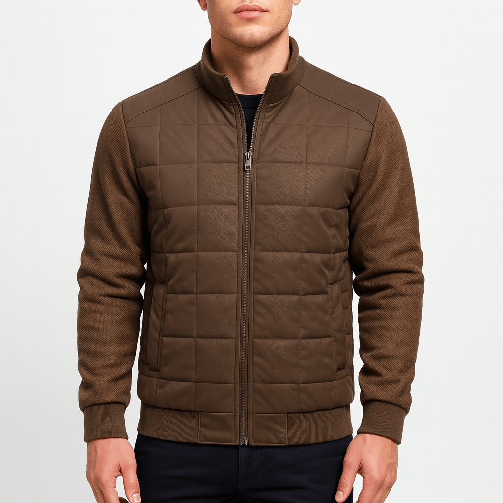 Veste hybride matelassée en maille pour homme