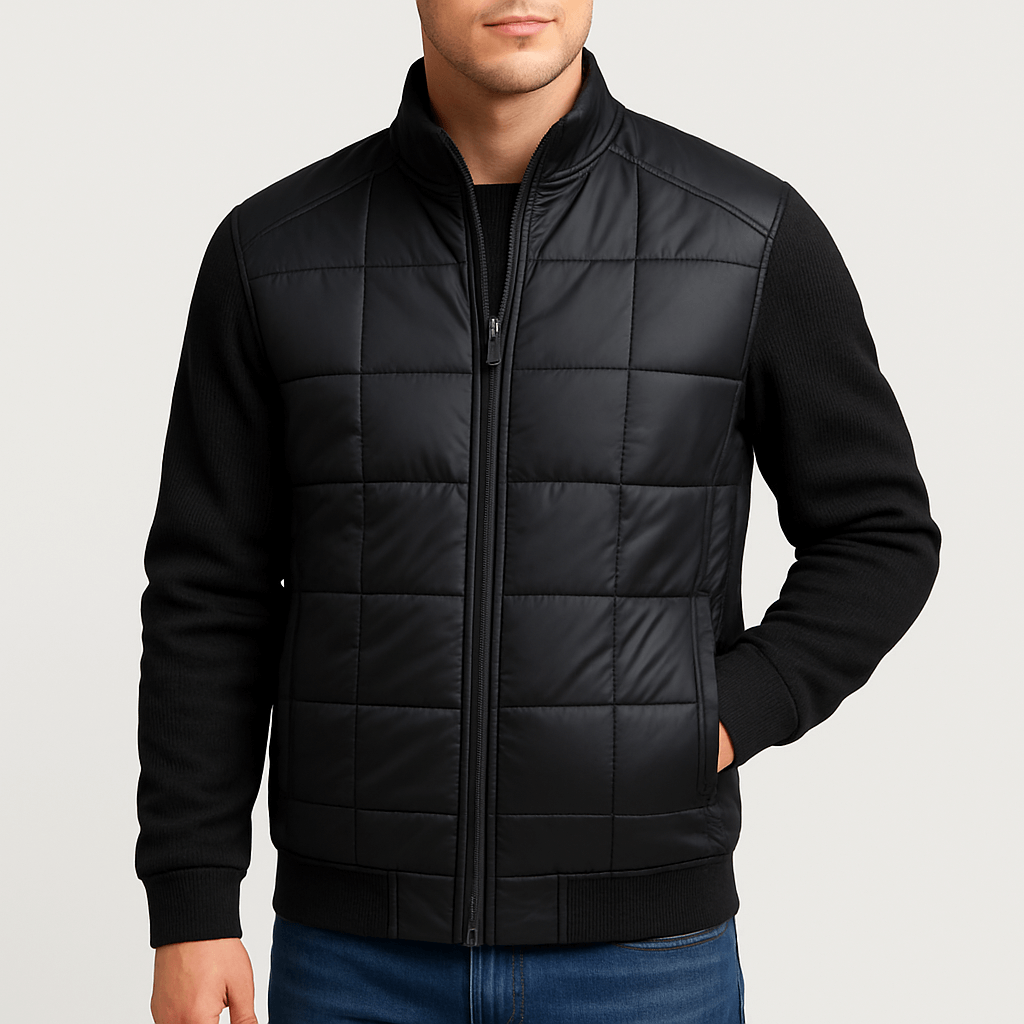 Veste hybride matelassée en maille pour homme