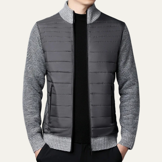 Veste hybride matelassée et tricotée pour homme