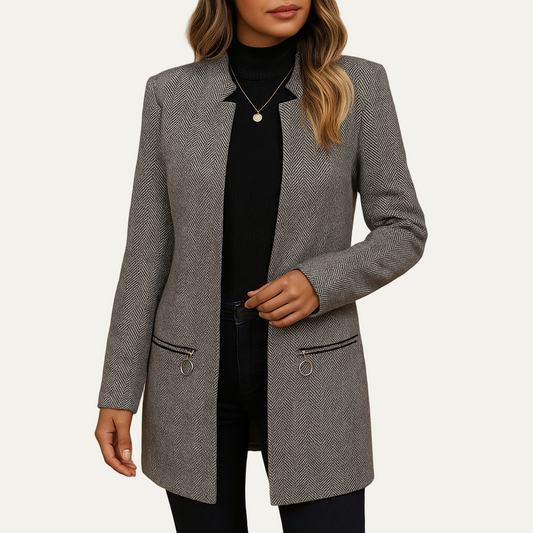Veste longue à chevrons pour femme