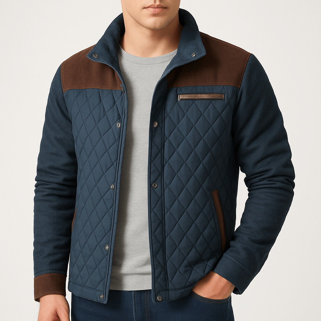 Veste matelassée à boutons-pression pour homme
