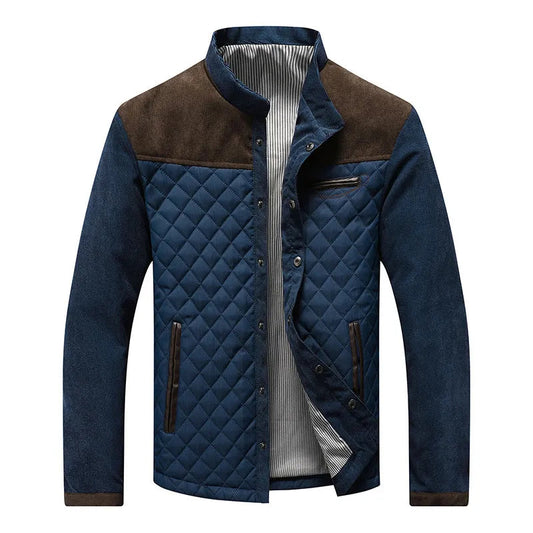 Veste matelassée à boutons-pression pour homme, color-block