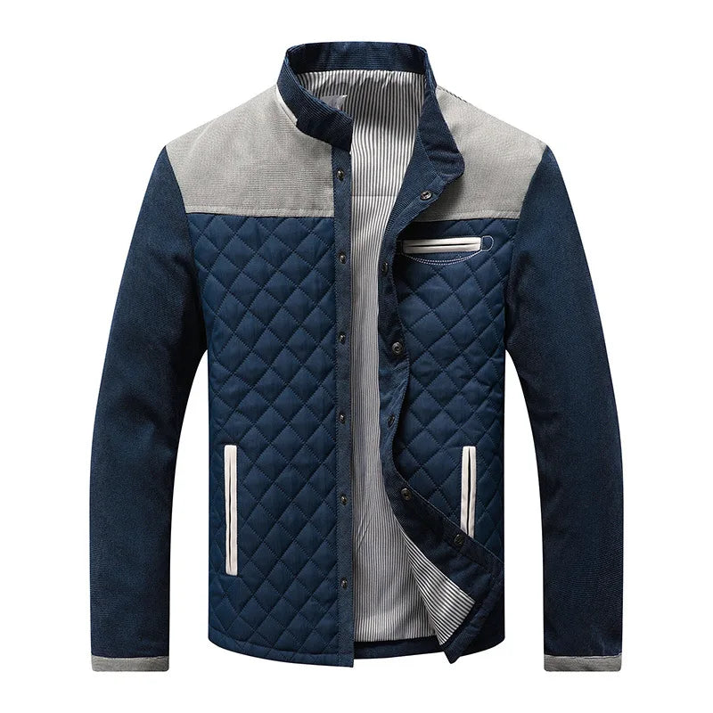 Veste matelassée à boutons-pression pour homme, color-block