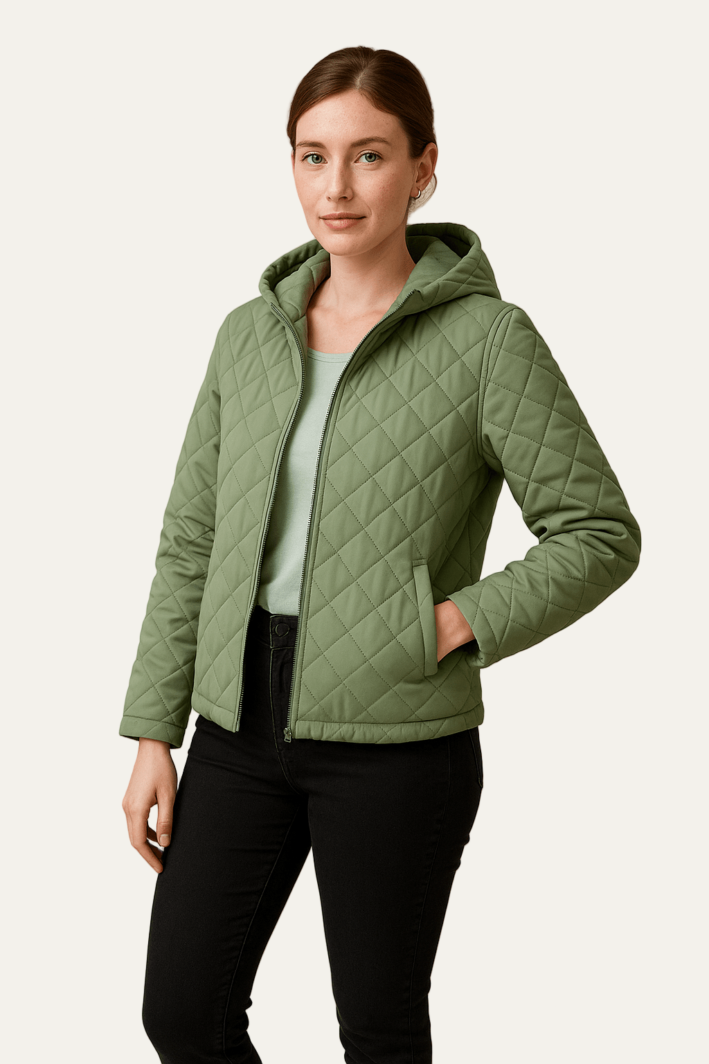 Veste matelassée à capuche pour femme