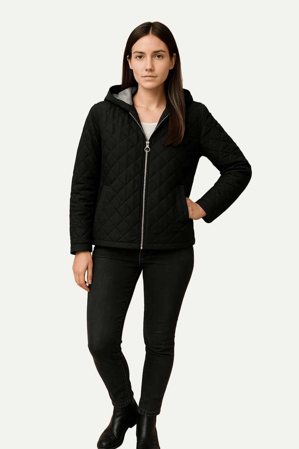 Veste matelassée à capuche pour femme