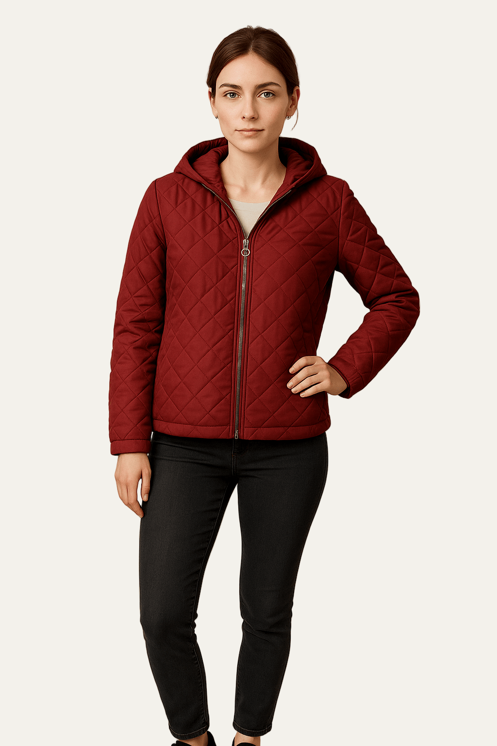 Veste matelassée à capuche pour femme