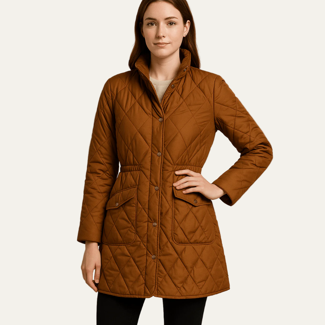 Veste matelassée à losanges pour femme avec boutons