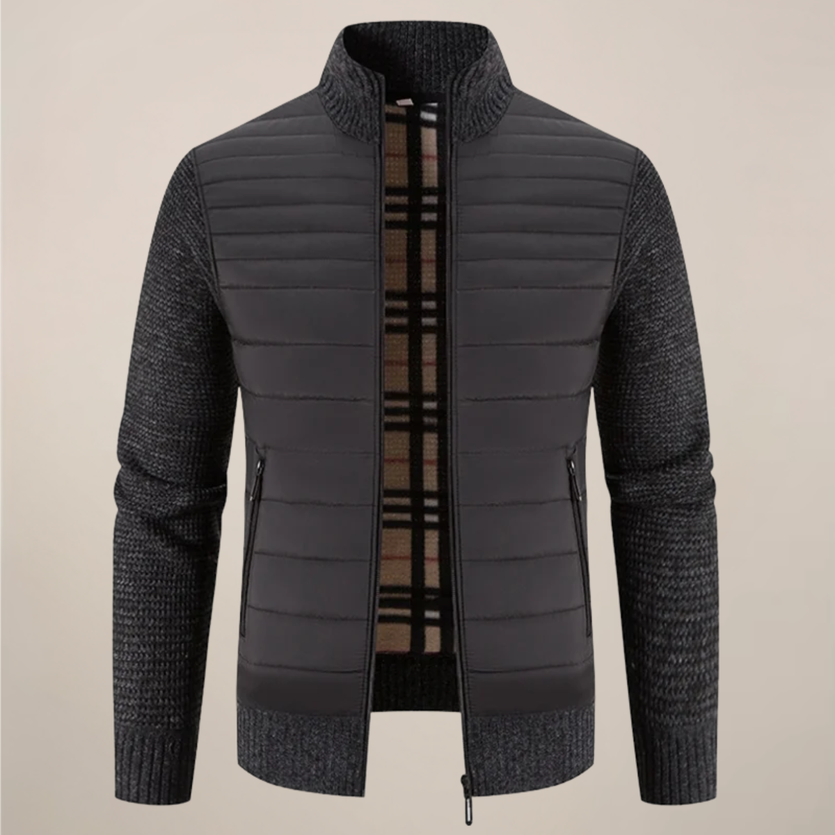 Veste matelassée hybride en maille pour homme