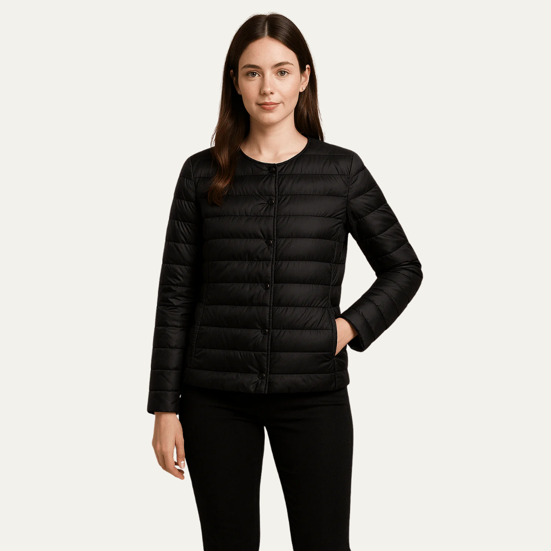 Veste matelassée légère à boutons-pression pour femme