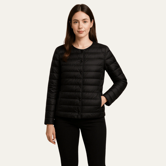 Veste matelassée légère à boutons-pression pour femme