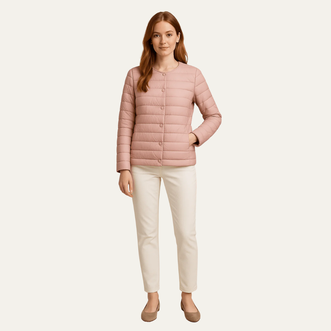 Veste matelassée légère à boutons-pression pour femme