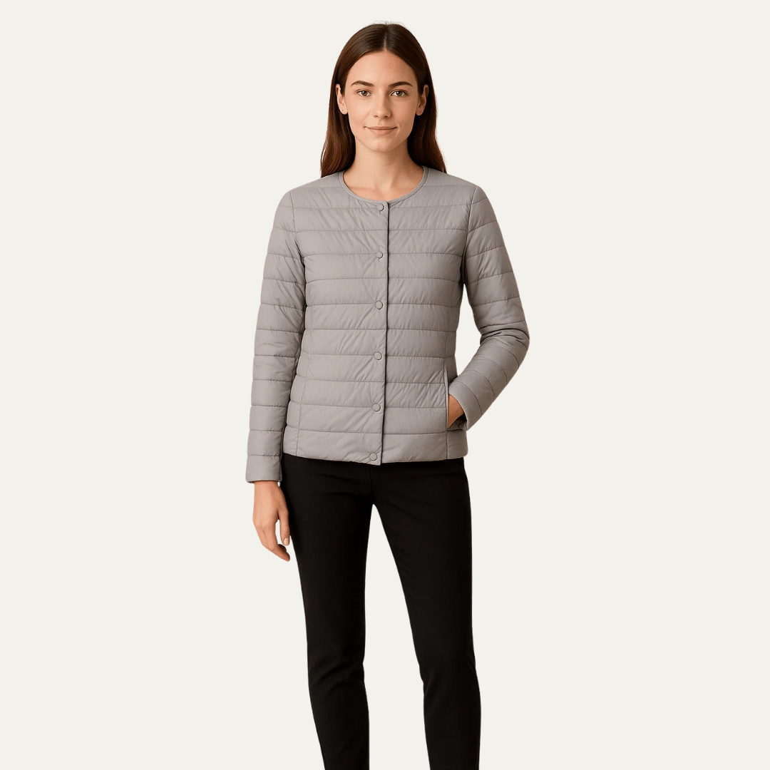Veste matelassée légère à boutons-pression pour femme