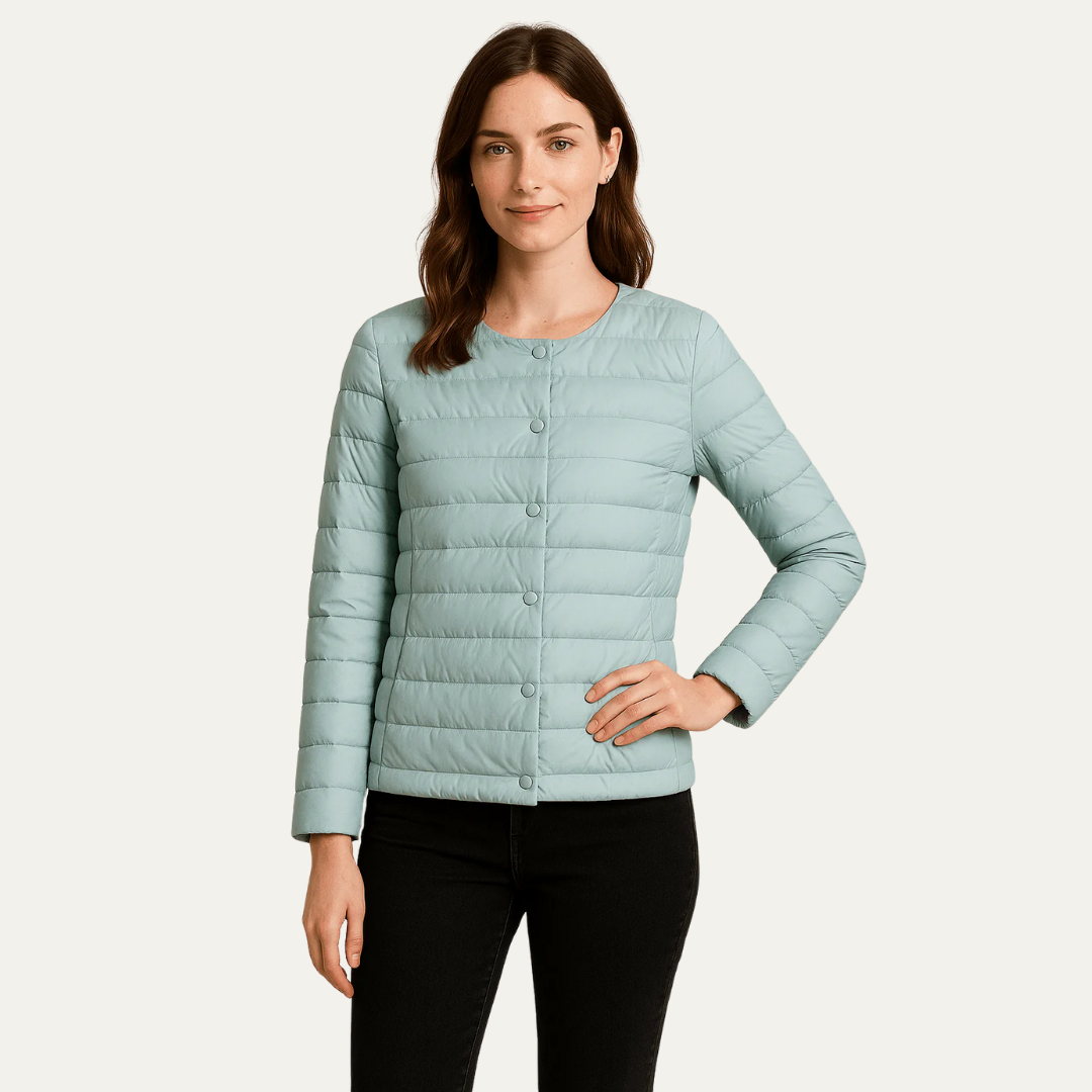 Veste matelassée légère à boutons-pression pour femme
