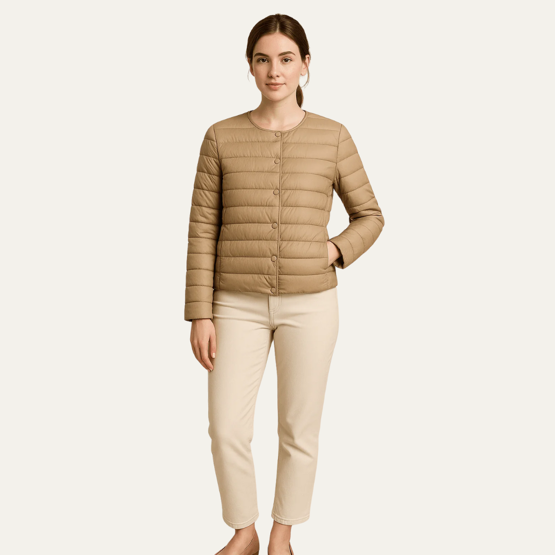 Veste matelassée légère à boutons-pression pour femme