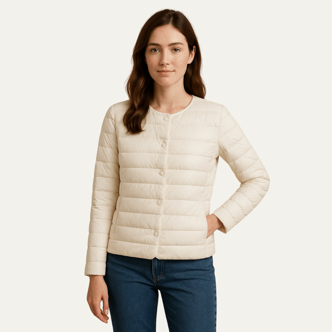 Veste matelassée légère à boutons-pression pour femme