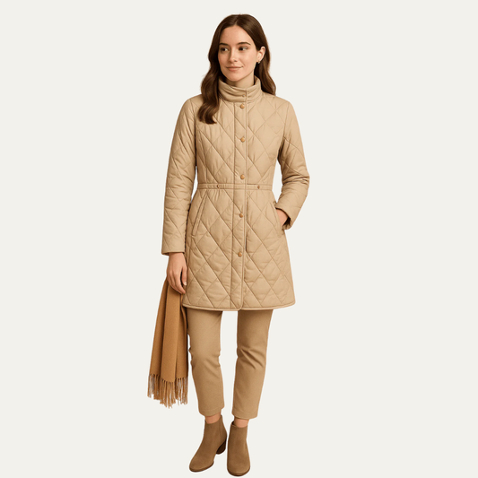 Veste matelassée mi-longue pour femme