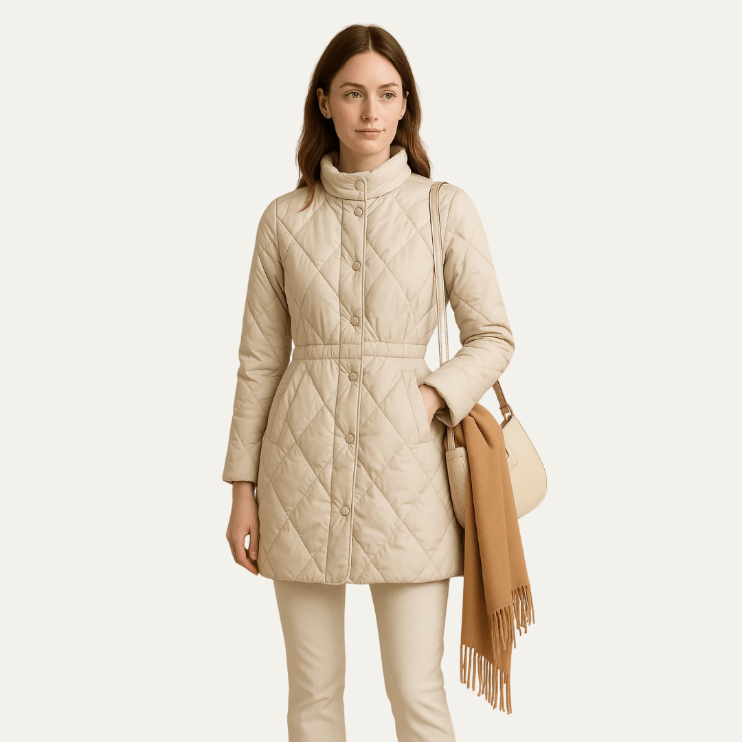 Veste matelassée mi-longue pour femme