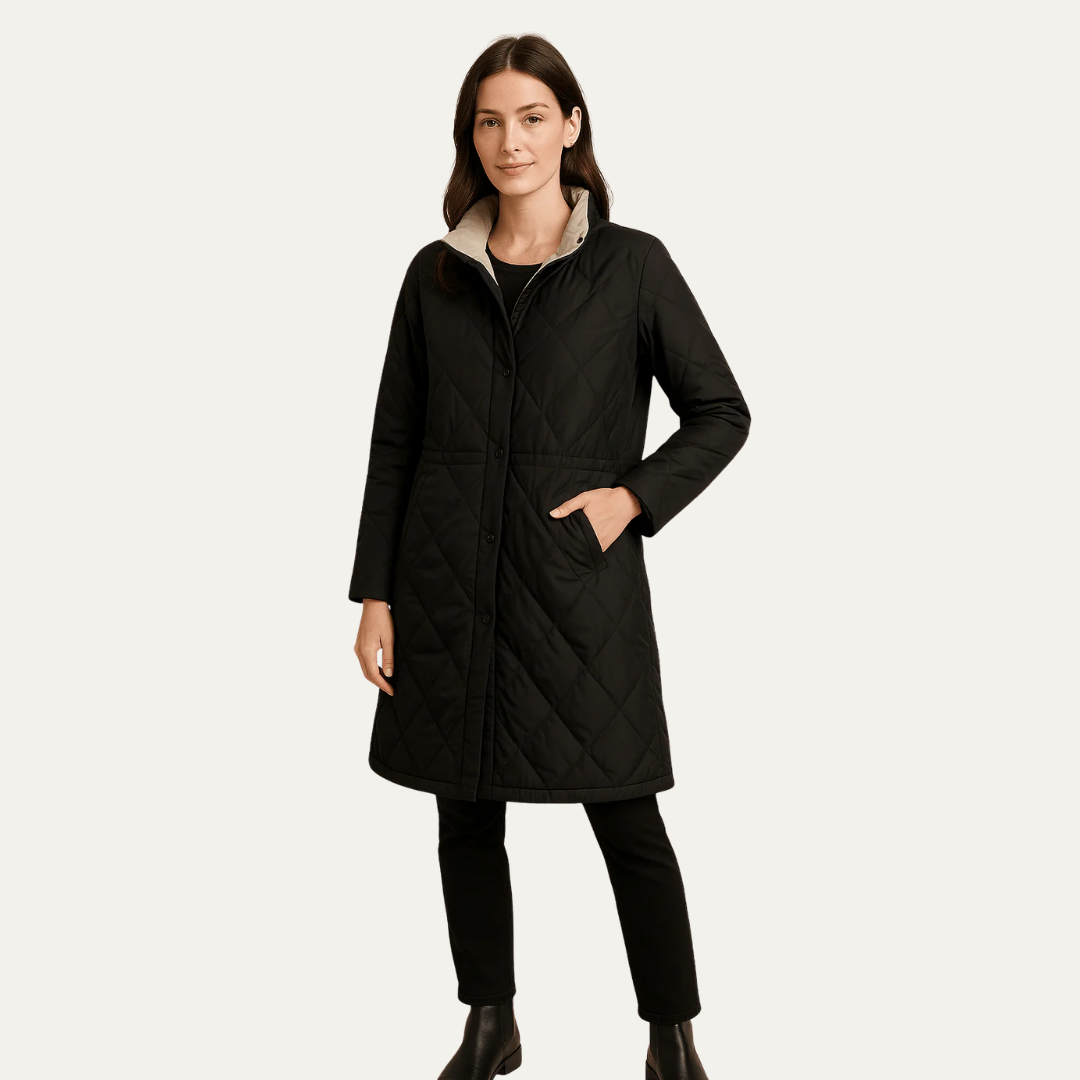 Veste matelassée mi-longue pour femme
