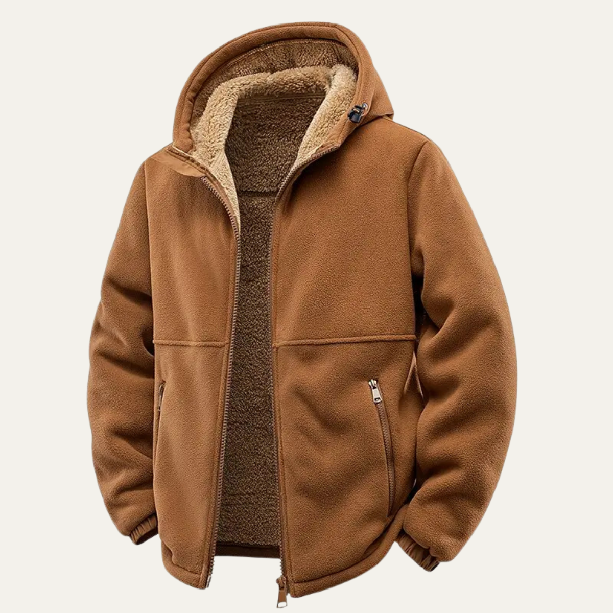 Veste polaire à capuche zippée pour homme
