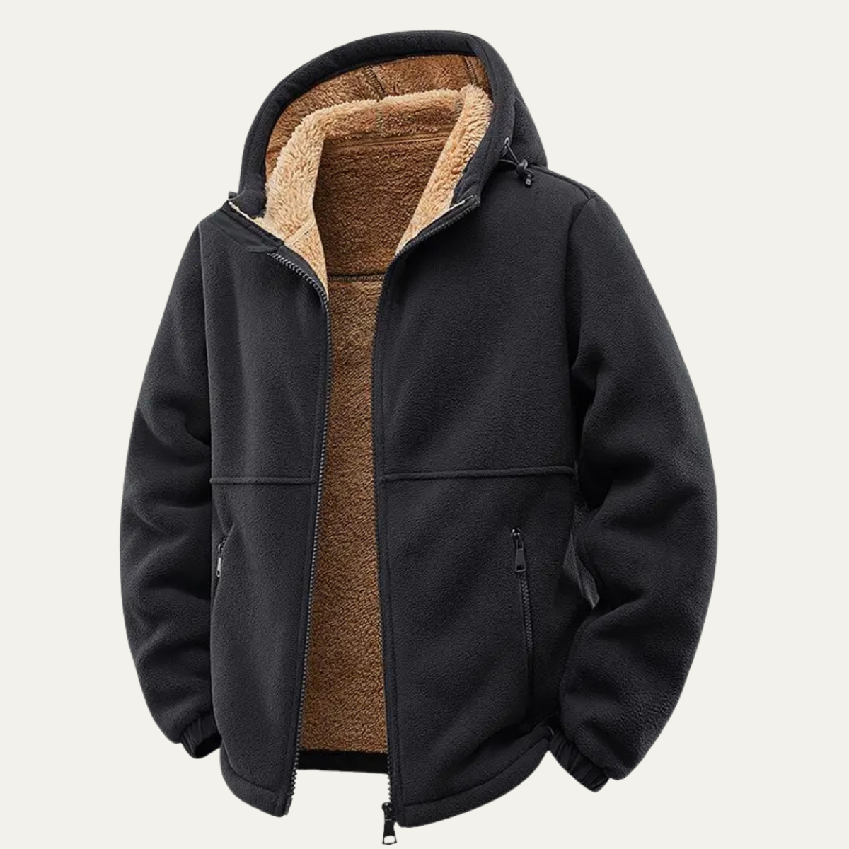Veste polaire à capuche zippée pour homme