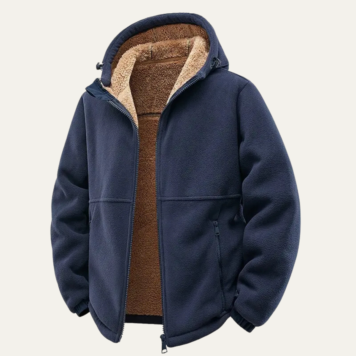 Veste polaire à capuche zippée pour homme