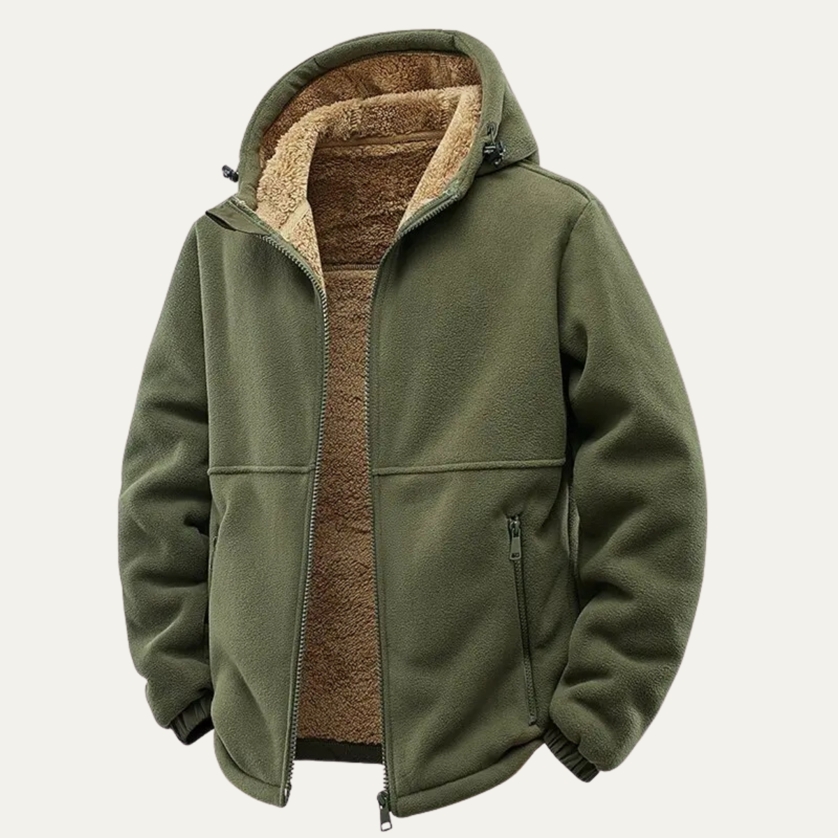 Veste polaire à capuche zippée pour homme
