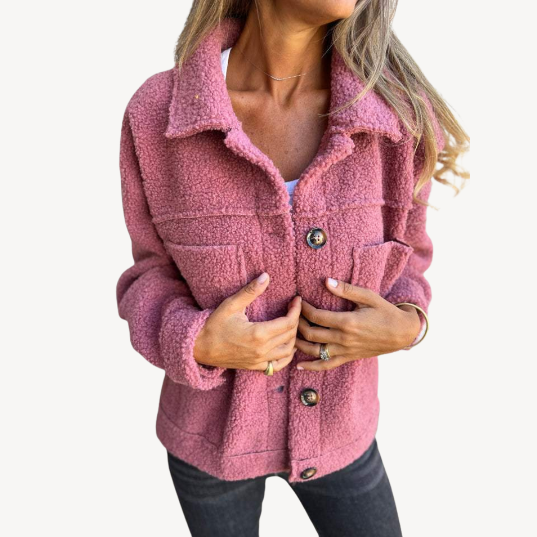 Veste polaire courte chaude pour femme
