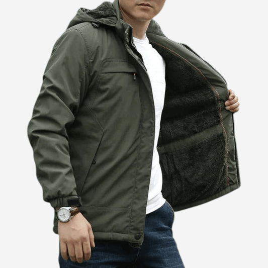 Veste polaire décontractée à capuche pour homme