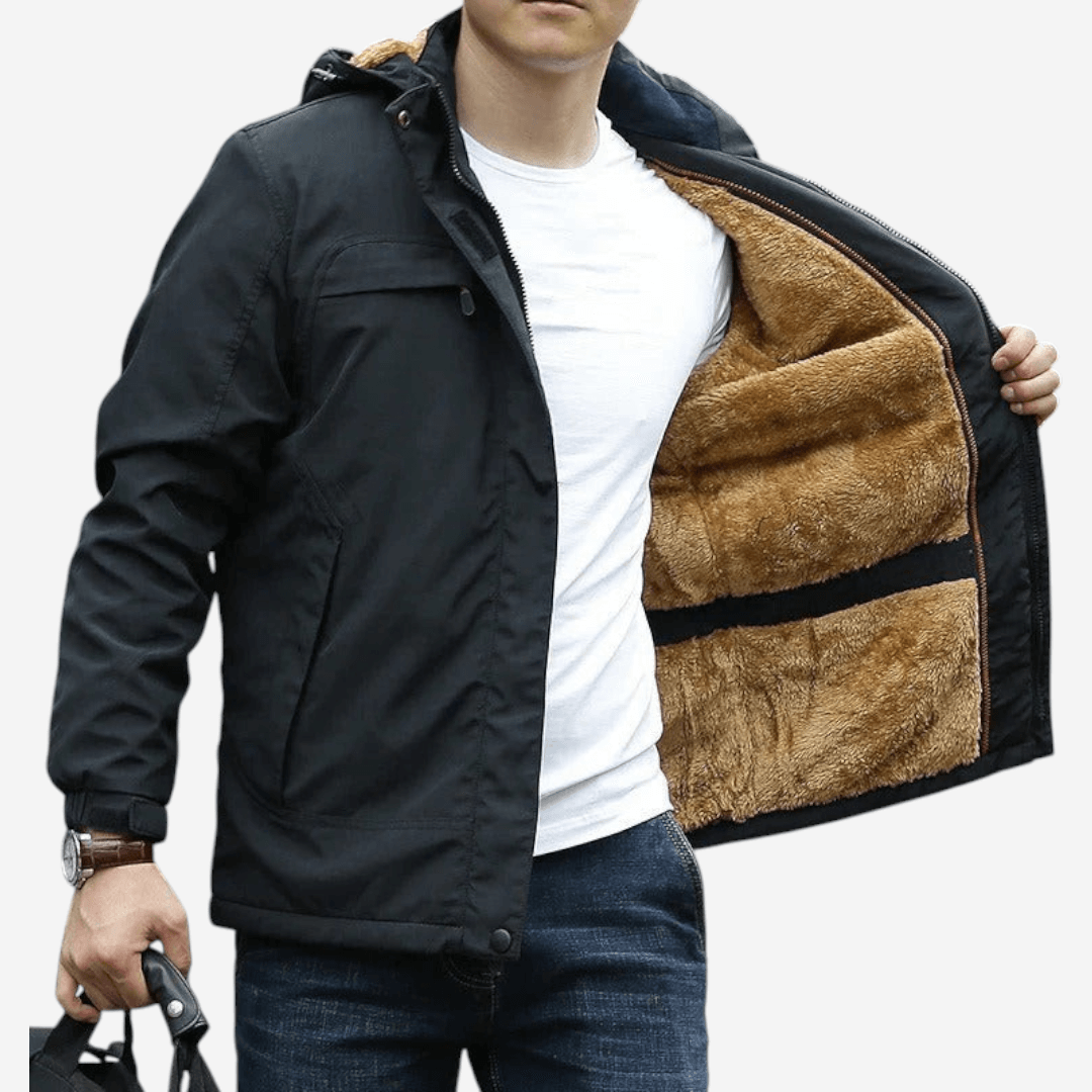 Veste polaire décontractée à capuche pour homme